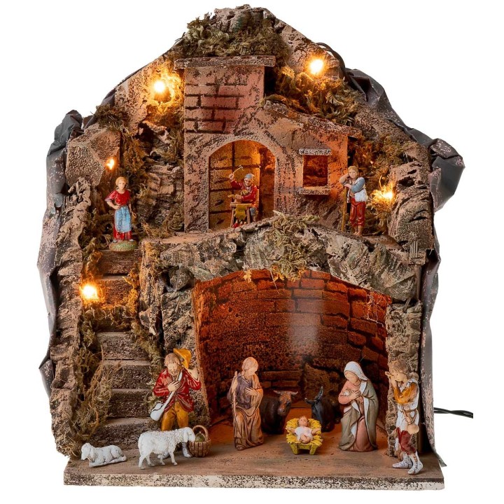 Presepe con statue Landi cm 26x19x33 h