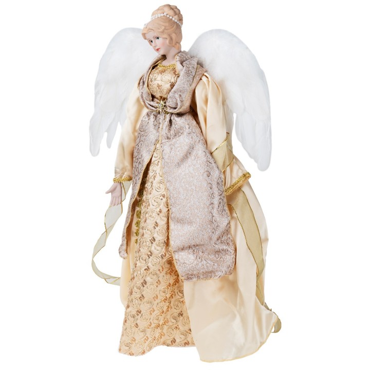 Ángel en resina con tela h 65 cm