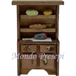 Credenza in legno con cibo cm 6x2,5x10 h.