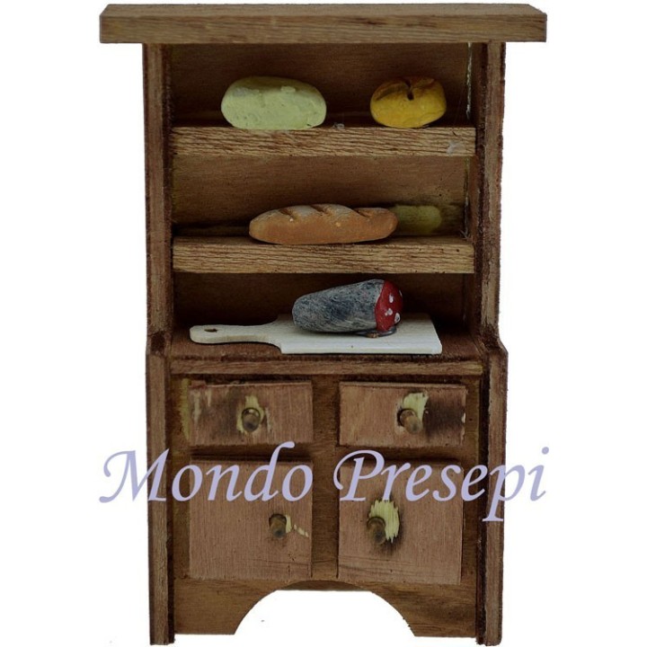 Wooden cupboard with food cm 6x2,5x10 h.