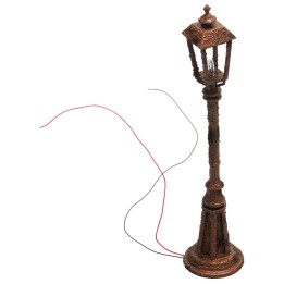 Farola oxidada con lámpara inglesa de suelo h 10 cm 12v