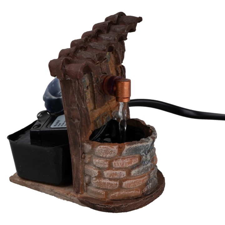 Resin fountain with moving water