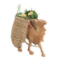 Camel with two jute bags in PVC for statues 8-9 cm