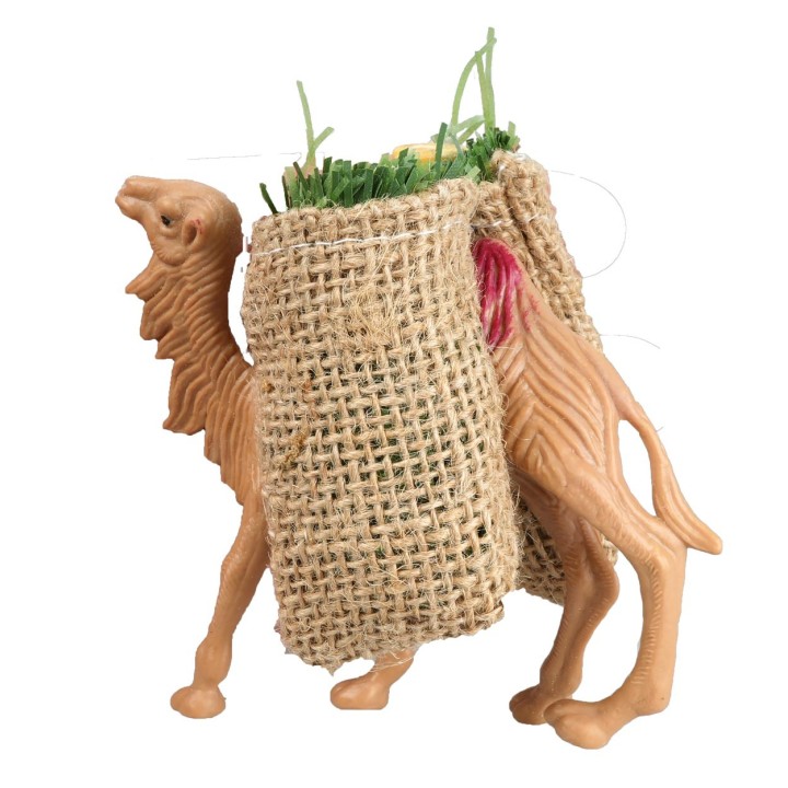 Cammello con due sacchi di juta in pvc per statue da 8-9 cm