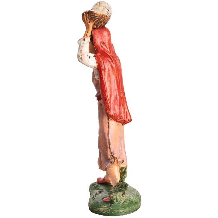 Mujer con cesta en la cabeza h 17-18 cm