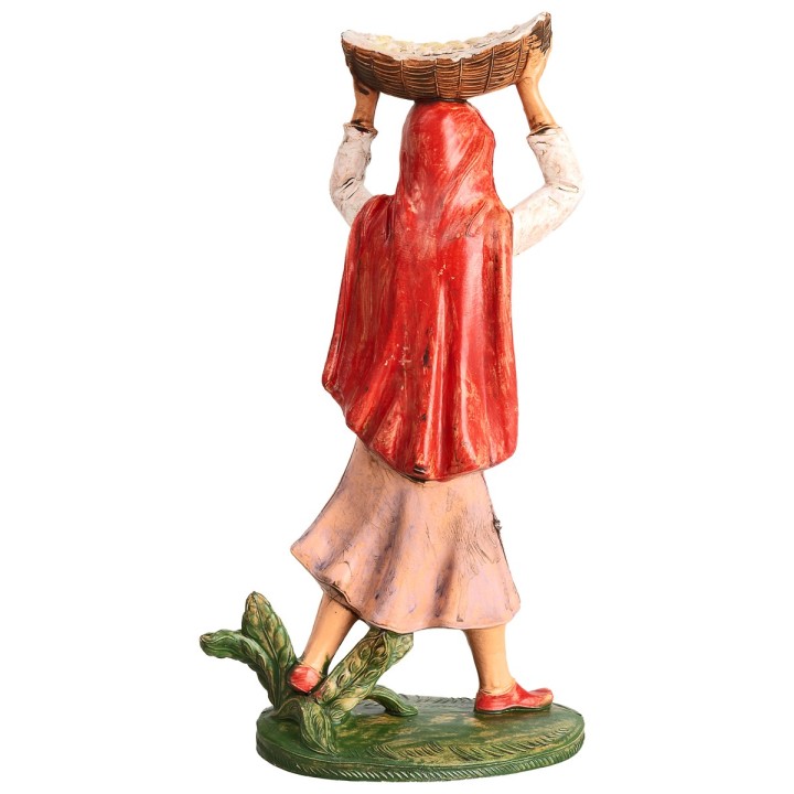 Mujer con cesta en la cabeza h 17-18 cm
