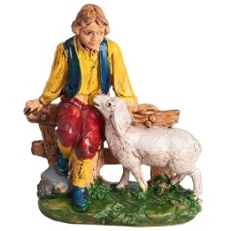 Shepherd on fence with sheep 10 cm series