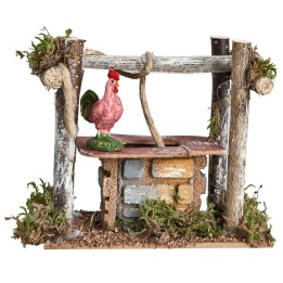 Well with beams and rooster cm 13x7.5x12 h