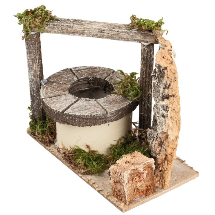 Pozo con vigas de madera de 13x7,5x11 cm h