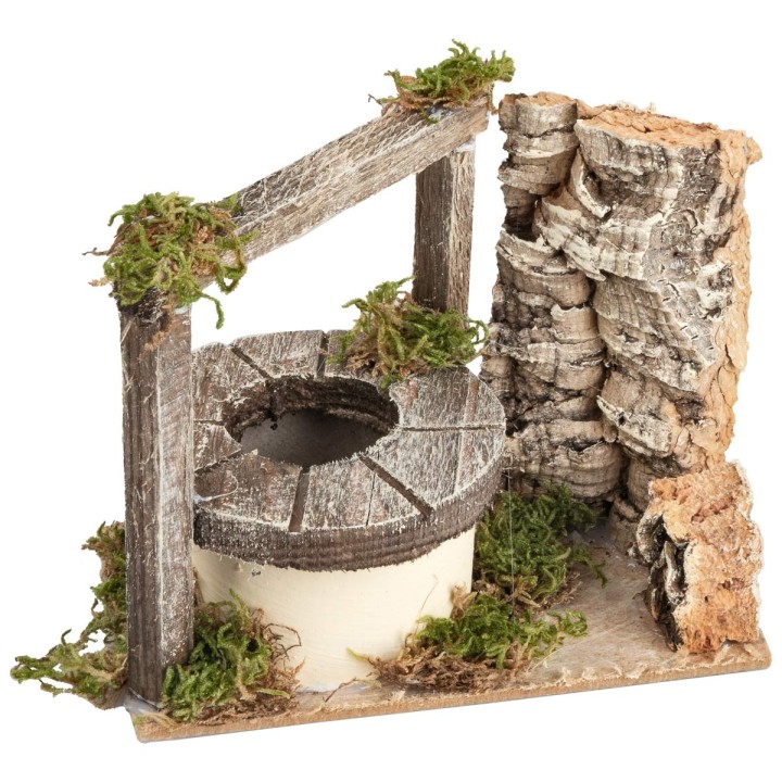 Pozo con vigas de madera de 13x7,5x11 cm h