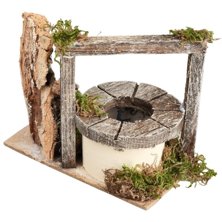 Pozzo con travi in legno cm 13x7,5x11 h
