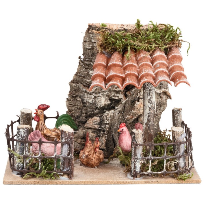 Recinto con galline cm 13,5x7,5x10 h