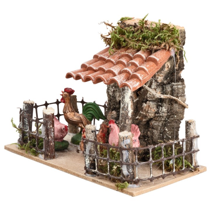 Enclosure with hens cm 13.5x7.5x10 h