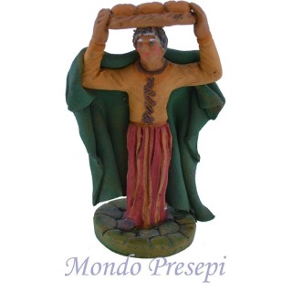 Cm 9 Woman with a basket of bread, painted terracotta