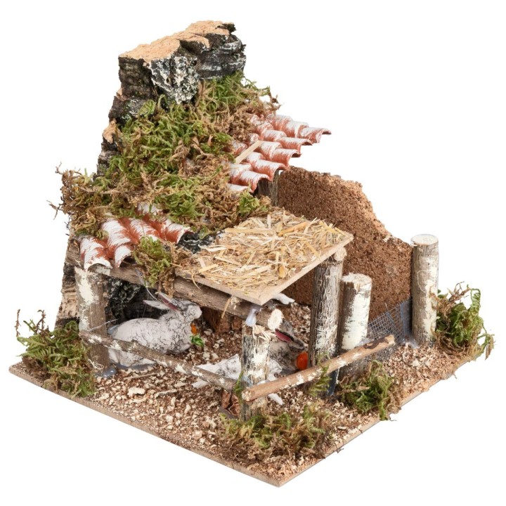 Recinto con conigli cm 15x15x13 h