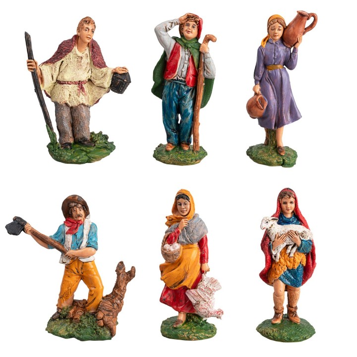 Set de 6 artesanos serie 10 cm