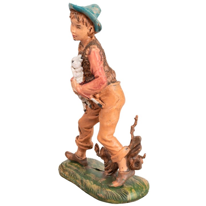 Shepherd with lamb in arms h 16 cm