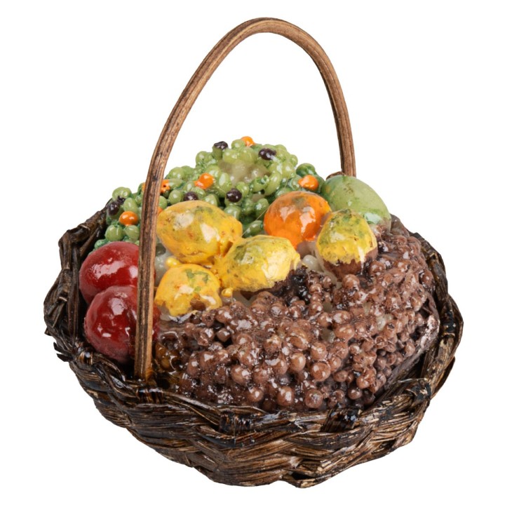 Cesta con frutas de mimbre ø 5 cm