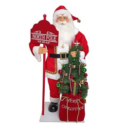 Santa Claus with illuminated tree complete with music h 91 cm