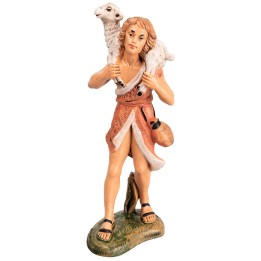 Shepherd carrying lamb on shoulders 18 cm