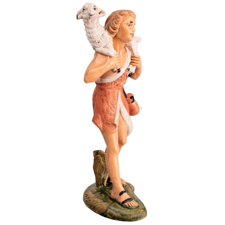 Shepherd carrying lamb on shoulders 18 cm