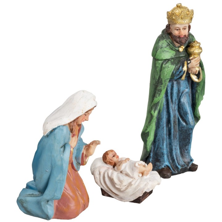 Conjunto de natividad 7 figuras 12 cm en resina
