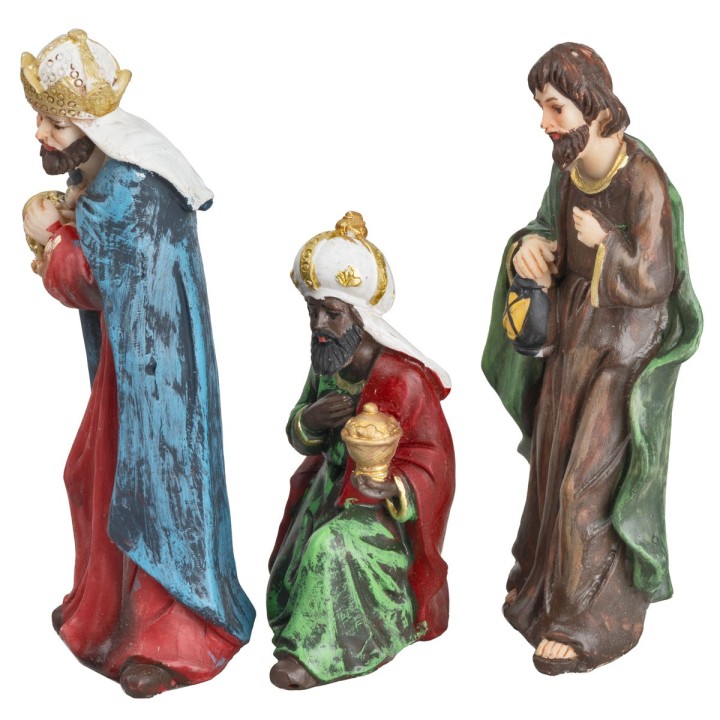Set natività 7 soggetti 12 cm in resina