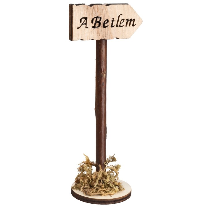 Cartello in legno con scritta “A Betlem” h 11 cm