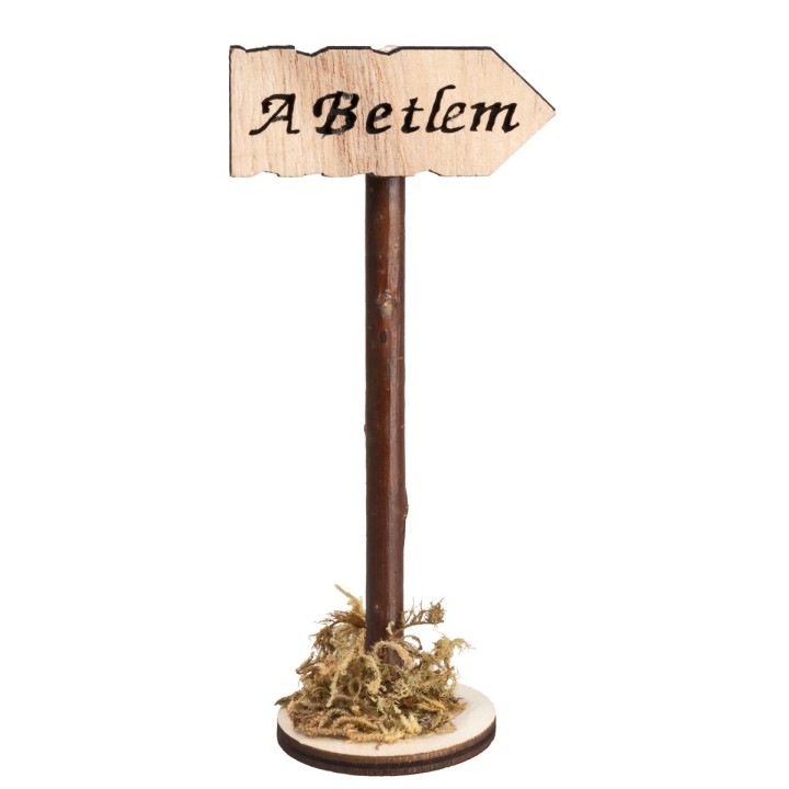 Cartello in legno con scritta “A Betlem” h 11 cm