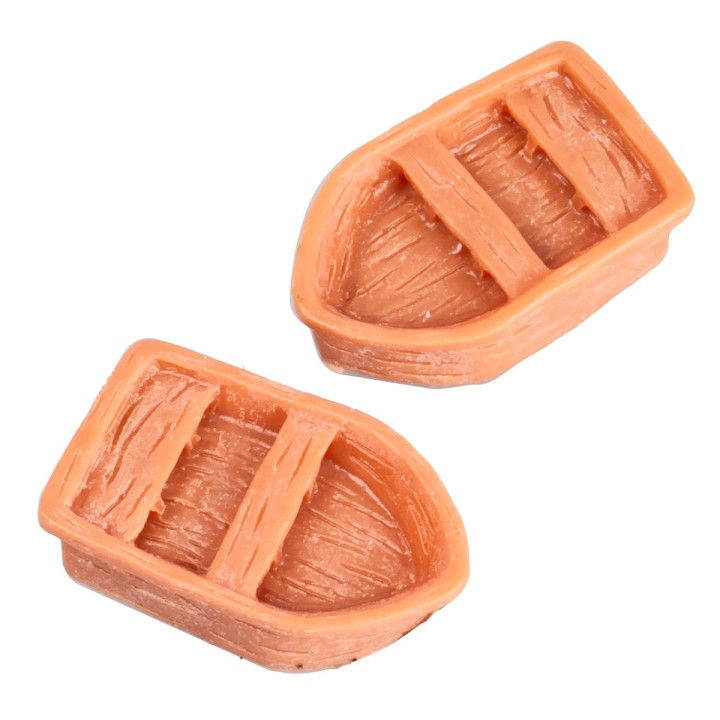 Set of two small boats 3.4x2x1 cm h