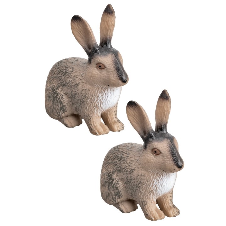Set 2 conigli in resina h 4,7 cm
