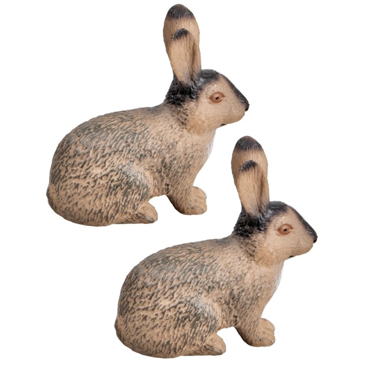 Set of 2 resin rabbits h 4.7 cm