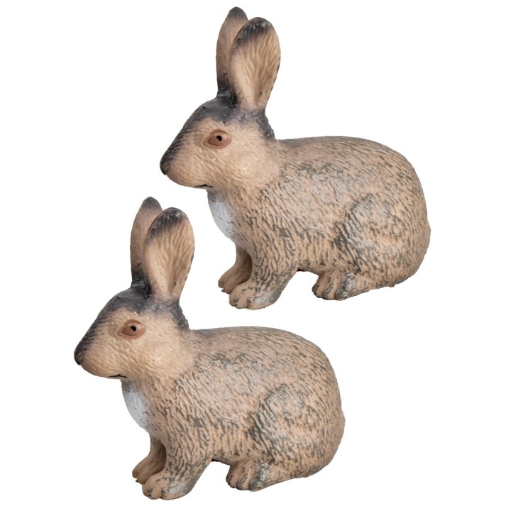 Set of 2 resin rabbits h 4.7 cm