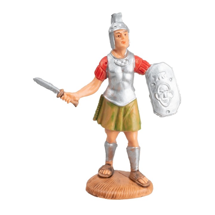 Soldado romano con espada y escudo 10 cm
