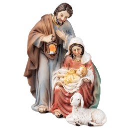 Nativity in resin with lamb cm 7x3.5x9.5 h