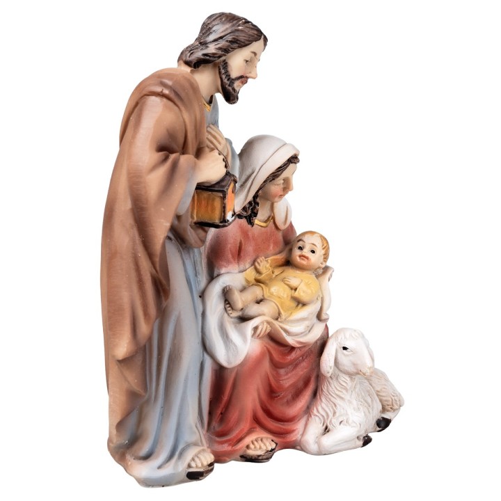 Natività in resina con agnello cm 7x3,5x9,5 h