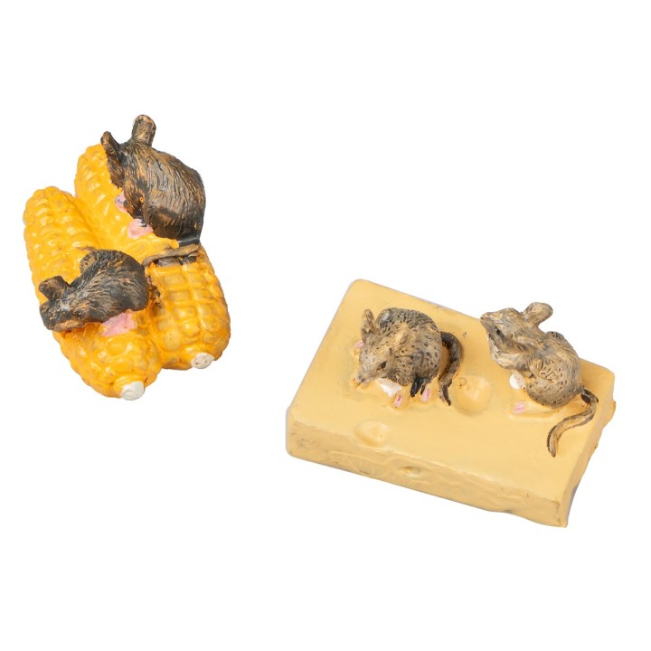 Set de 4 ratoncitos con queso y maíz