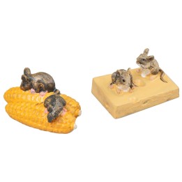 Set de 4 ratoncitos con queso y maíz