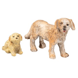 Conjunto de dos perritos en resina para estatuas de 8-10 cm