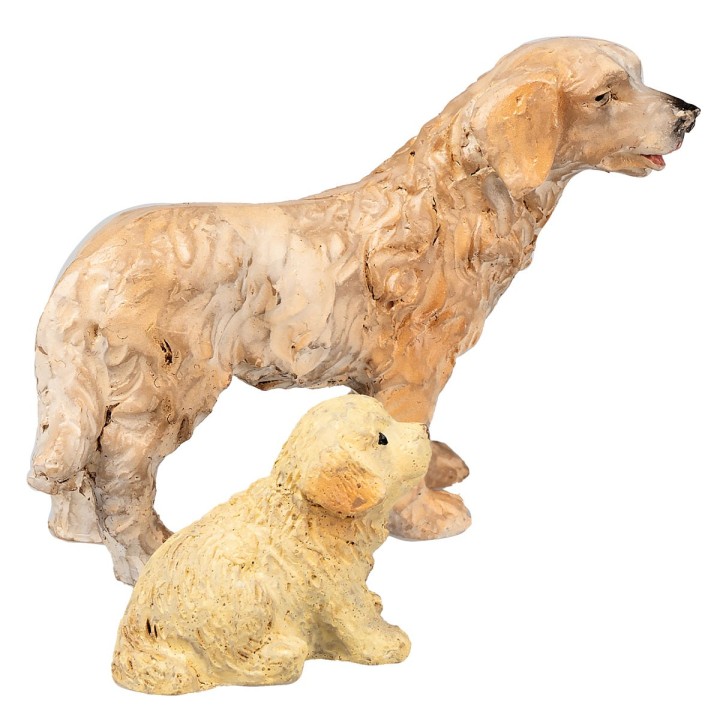 Set due cagnolini in resina per statue da 8-10 cm