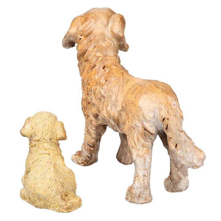 Set due cagnolini in resina per statue da 8-10 cm