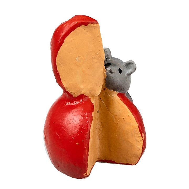 Ratoncito sobre queso rojo para Belén Ø 2x3 h