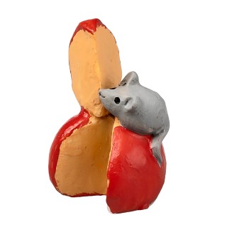 Mouse on red cheese for Nativity Scene Ø 2x3 h