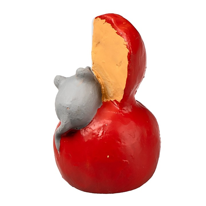 Ratoncito sobre queso rojo para Belén Ø 2x3 h