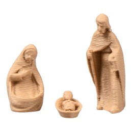 Mini Natividad moderna efecto madera para Belén serie 3 cm