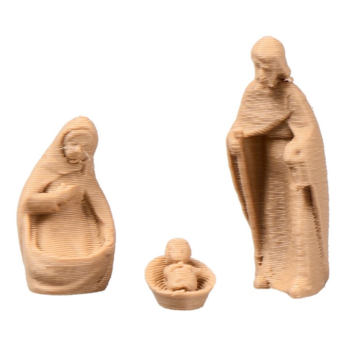 Mini Natività moderna effetto legno per Presepe serie 3 cm