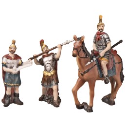 Roman soldiers with horse in resin series 10 cm