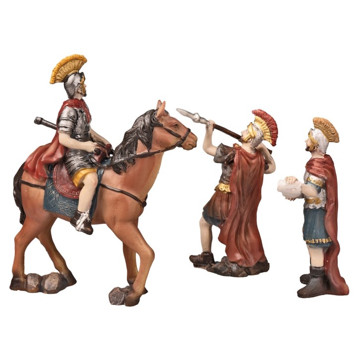 Soldados romanos con caballo en resina serie 10 cm