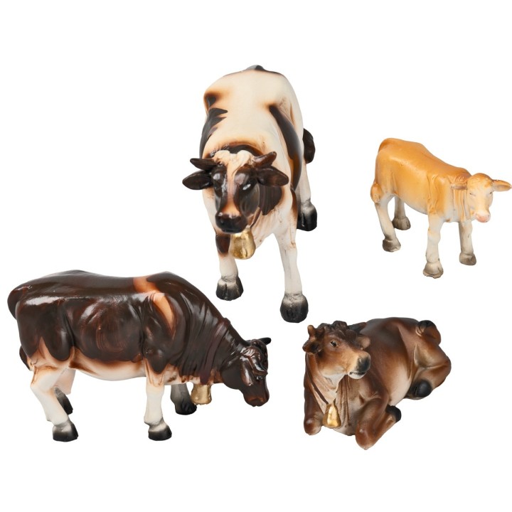 Conjunto de tres vacas y un ternero para estatuas de 9-10 cm