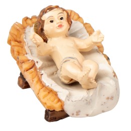 Gesù bambino con culla serie 9-10 cm